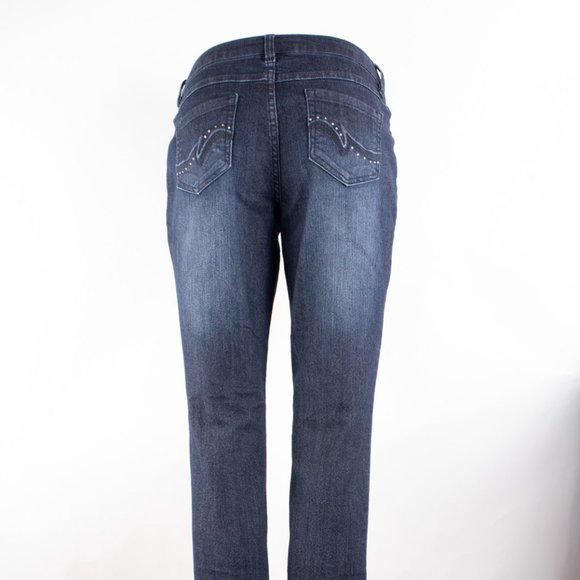d. Jeans Skinny 6 (28 X 29) Women's Denim Jeans Dark Wash Zip Fly - Picture 5 of 10